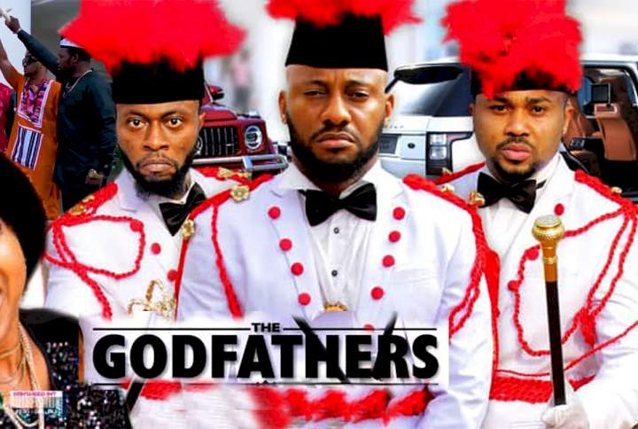 The Godfathers poster - similar to AIBIKITA - Latest 2023 Yoruba Movie Starring; Peju Ogunmola, Ireti Osayemi, Motilola Akinlami