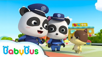 BabyBus | Baby Panda Policeman | Police Cartoon, Police Car | Kids Role Play