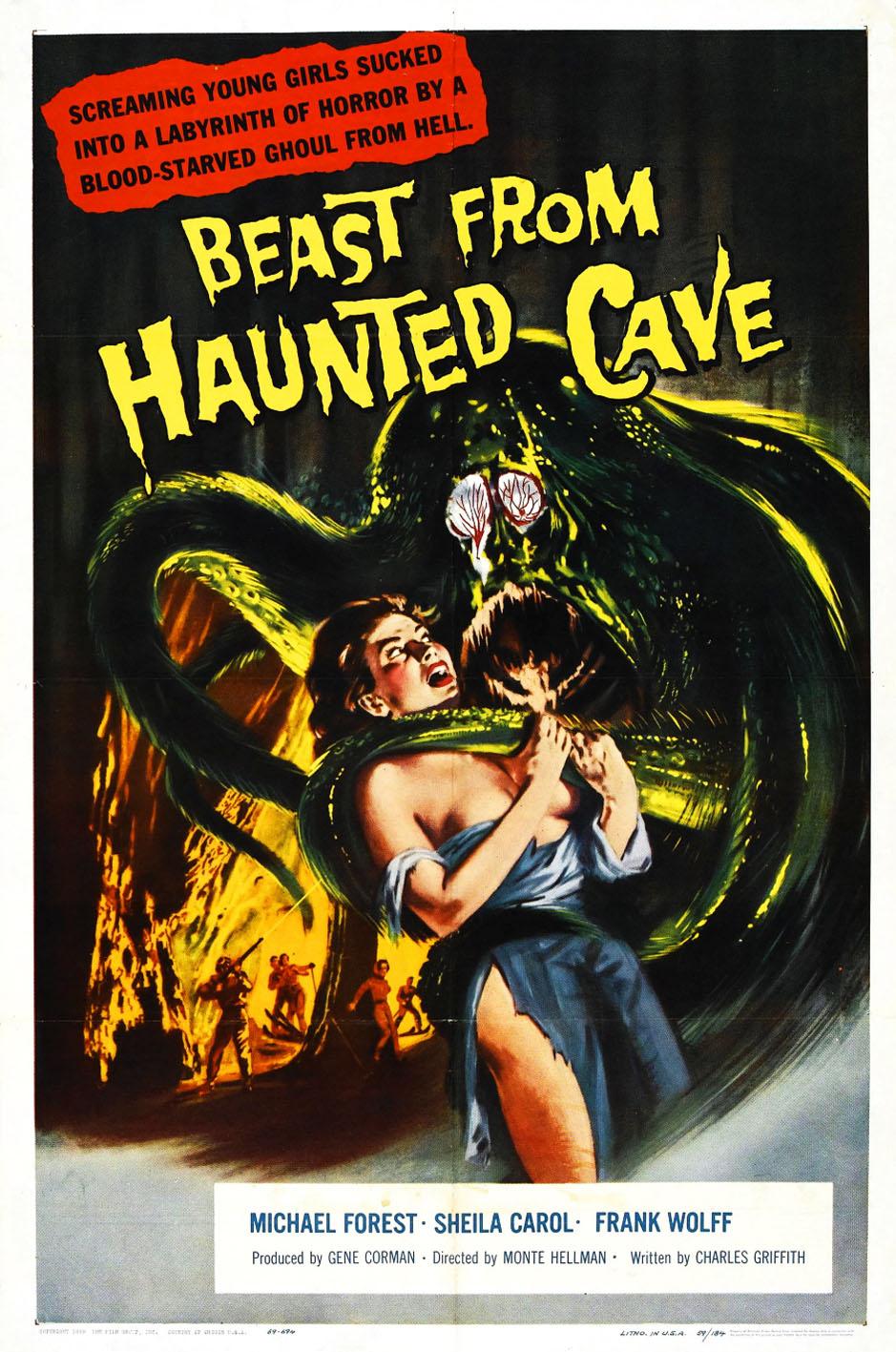 Beast from Haunted Cave poster - similar to The Screaming Skull