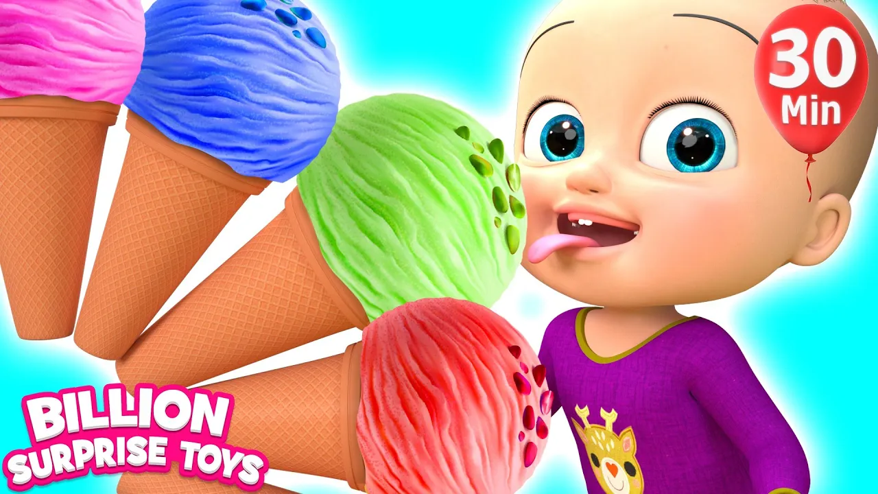 One Little Ice Creams - BillionSurpriseToys Nursery Rhymes, Kids Songs