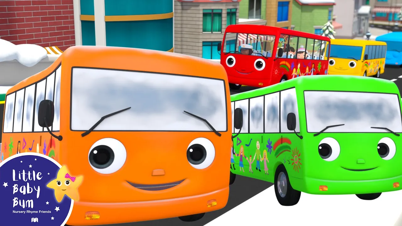 10 Little Buses in Winter! | Little Baby Bum - Nursery Rhymes for Kids | Baby Song 123 background