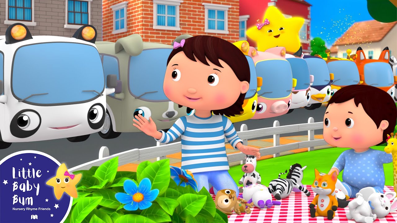10 Little Buses! | Little Baby Bum - Nursery Rhymes for Kids | Baby Song 123 background