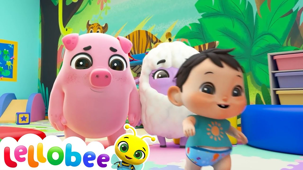 London Bridge Is Falling Down! | Lellobee - Nursery Rhymes for Kids | ABC & 123 background