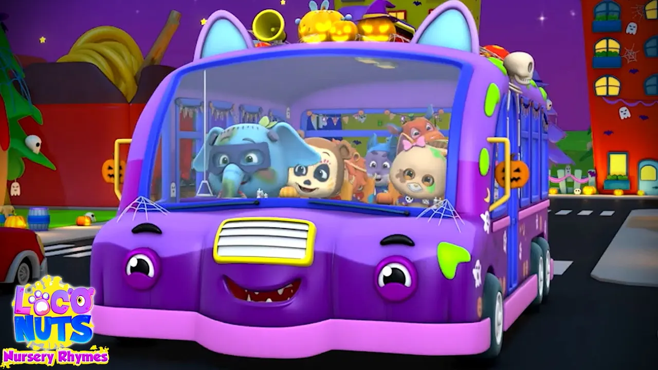 Monsters on The Bus Halloween Song for Babies by Loco Nuts background