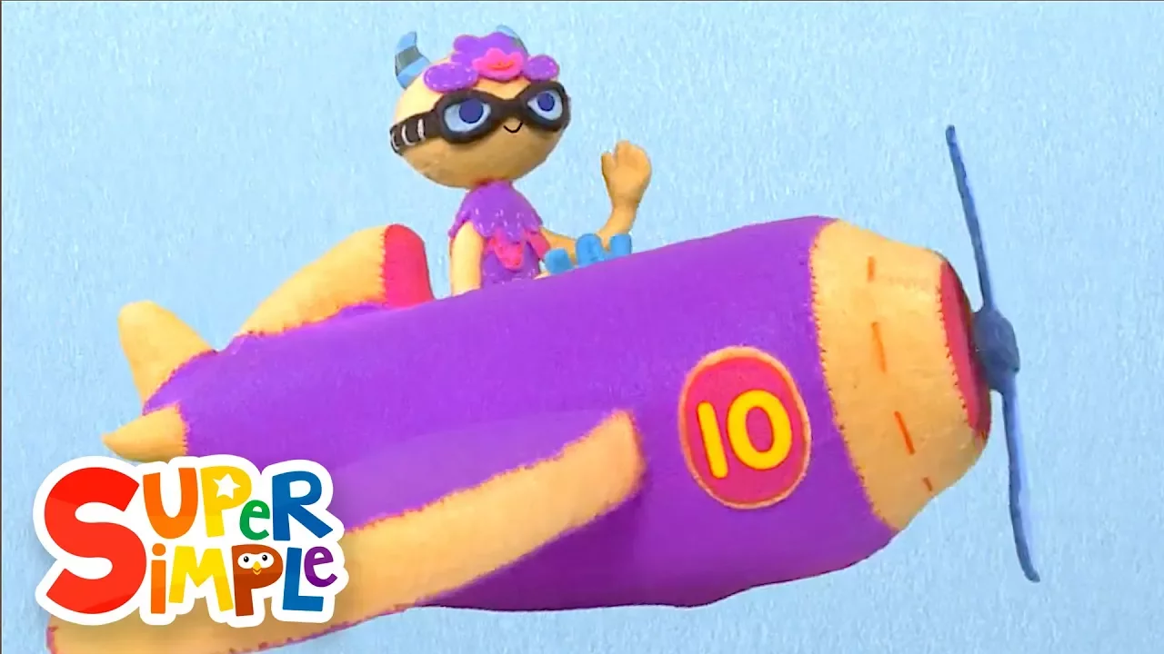 10 Little Airplanes | Kids Songs | Count To Ten | Super Simple Songs background