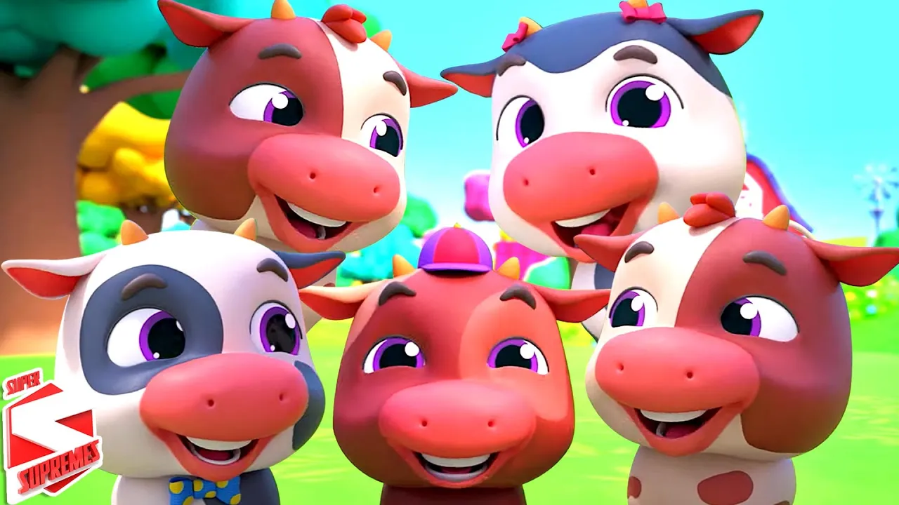 Five Little Cows & More Baby Rhymes & Cartoon Videos by Super Supremes