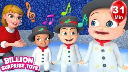 Five Little Snowmen - BillionSurpriseToys Nursery Rhymes, Kids Songs