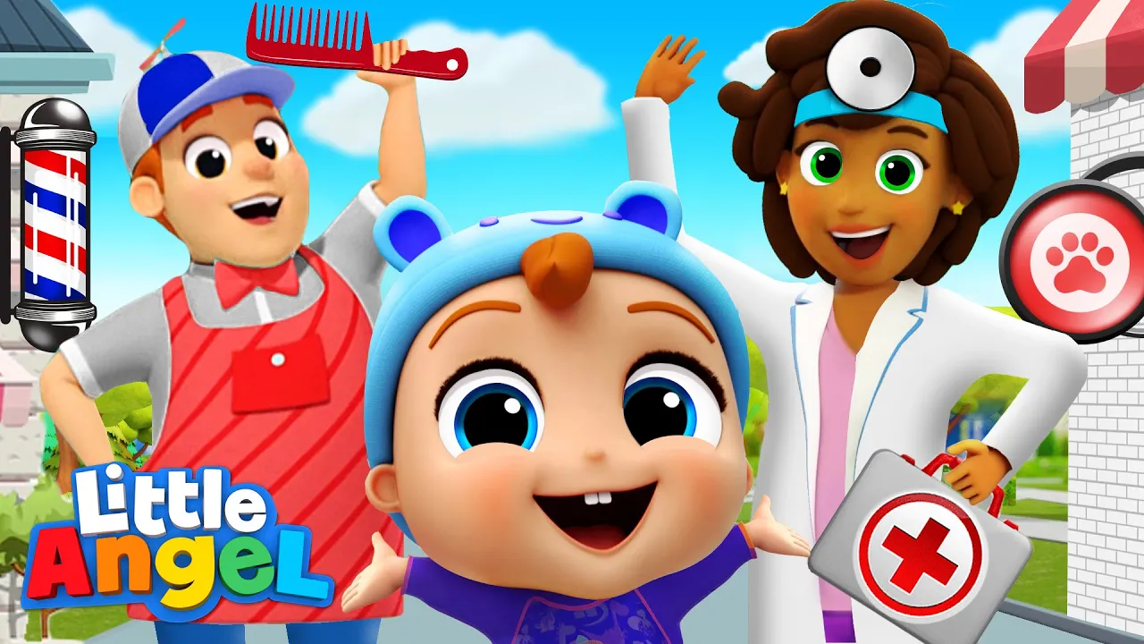 My Neighborhood Song (Community Workers) | Little Angel Kids Songs & Nursery Rhymes backdrop
