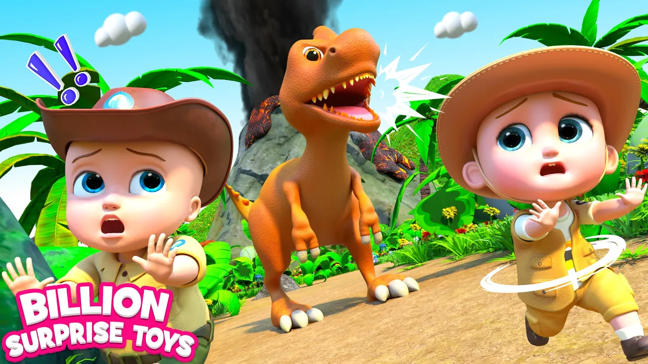 Dinosaurs roaring island adventure Song - BillionSurpriseToys Nursery Rhymes, Kids Songs