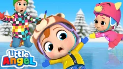Skating Together is Fun | Be Safe On The Ice!| Little Angel Kids Songs
