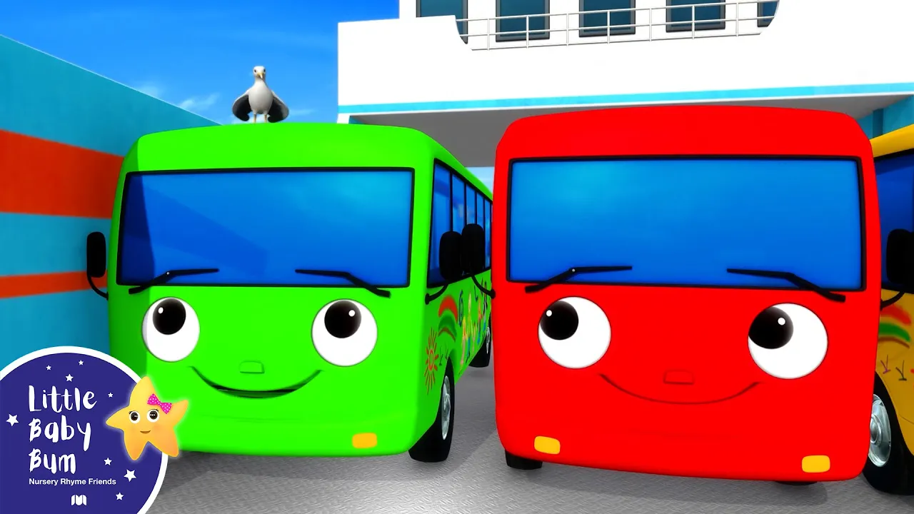 Ten little buses wheels go round! | Little Baby Bum - Nursery Rhymes for Kids | Baby Song 123 background