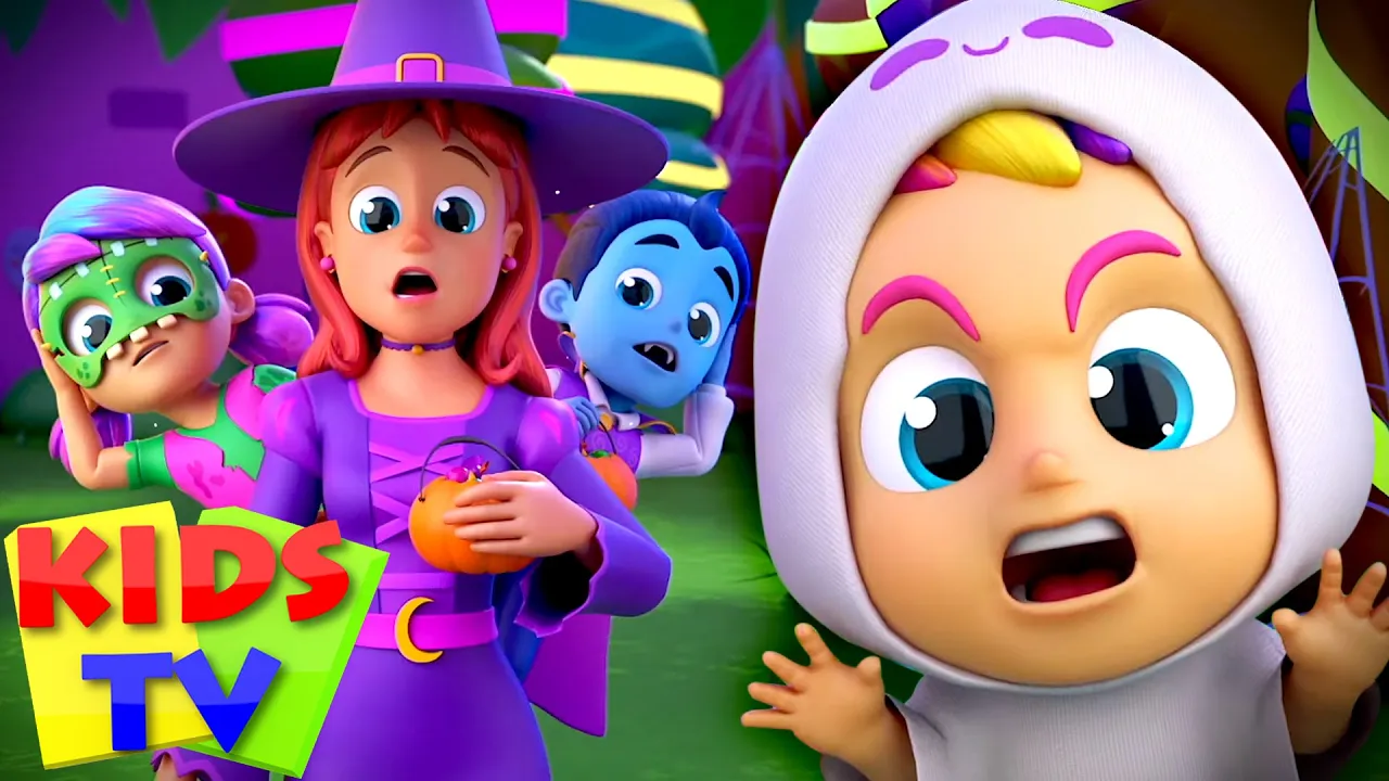 It's Halloween Night | Halloween Nursery Rhymes | Spooky Cartoon Songs | Trick or Treat - Kids Tv background