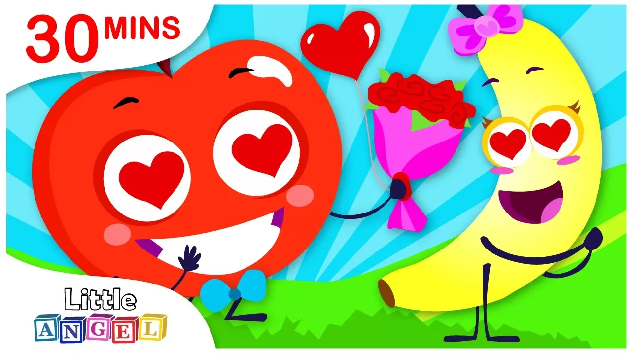 Valentines Day Song with Apples and Bananas, No No, Princess Song | Kids Songs by Little Angel