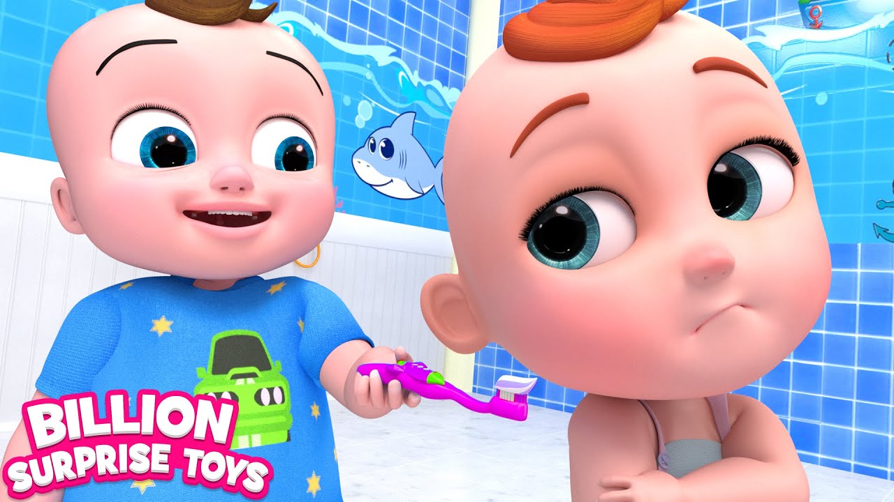 Johnny is teaching the baby to brush his teeth regularly for clean and healthy teeth! Cartoon Show