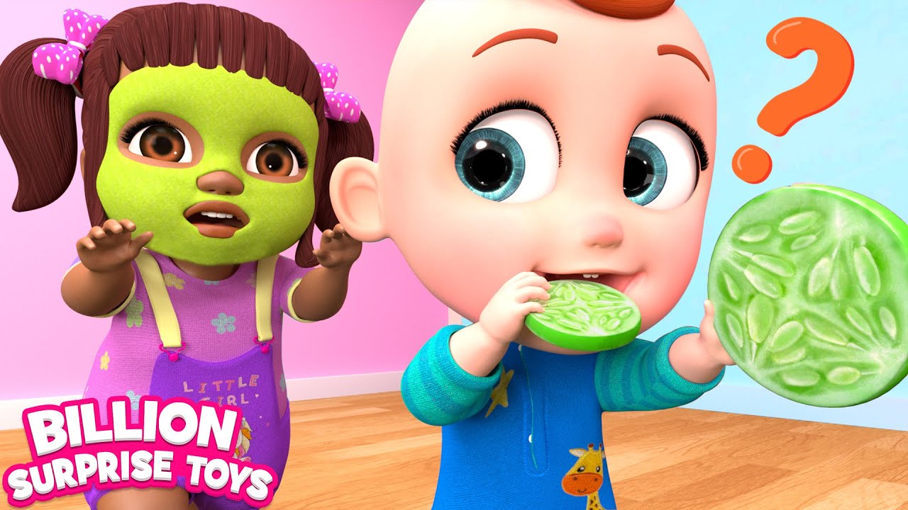Dolly makeup her friend Helena beautifully assisted by the Baby. - BillionSurpriseToys Kids Songs backdrop