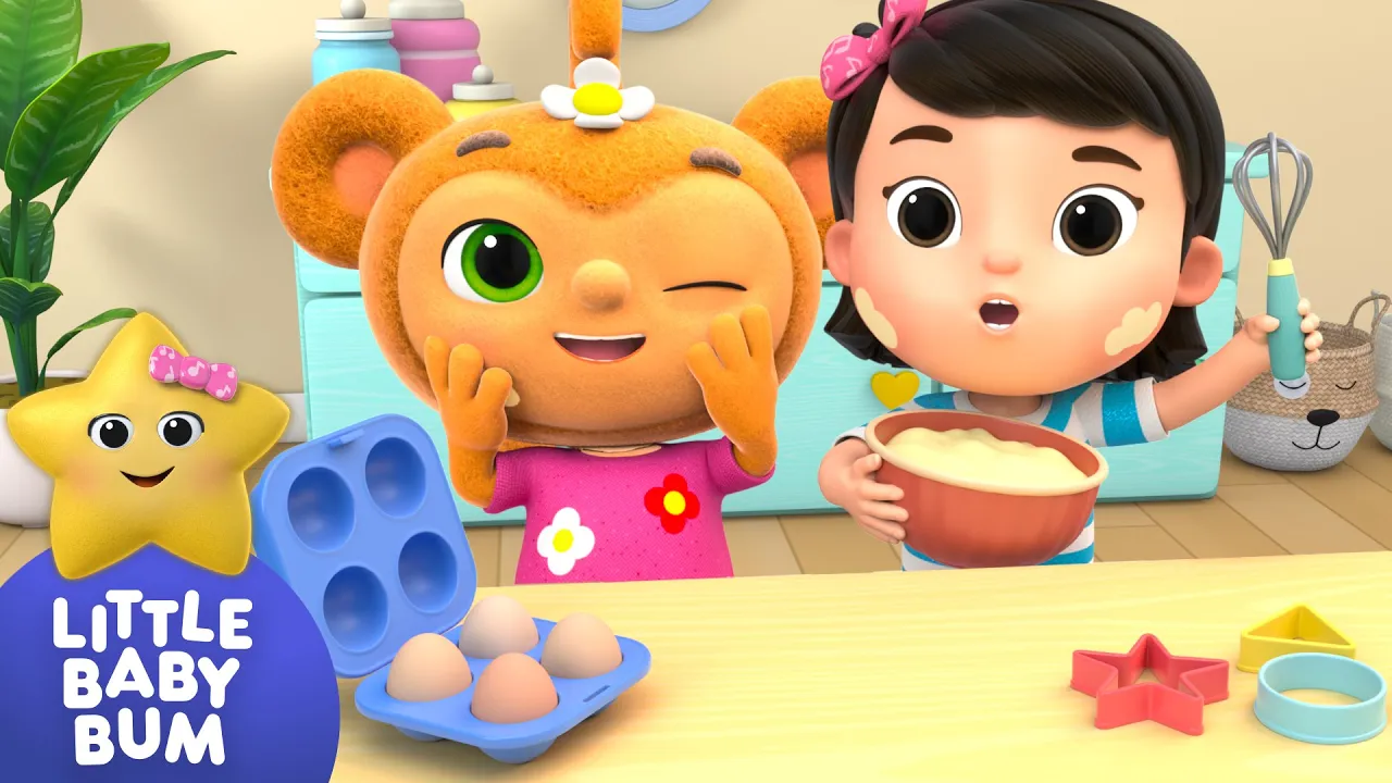 1 2 What Shall We Do Baking Cookies! ⭐Mia's Yummy Time! LittleBabyBum - Nursery Rhymes for Kids background