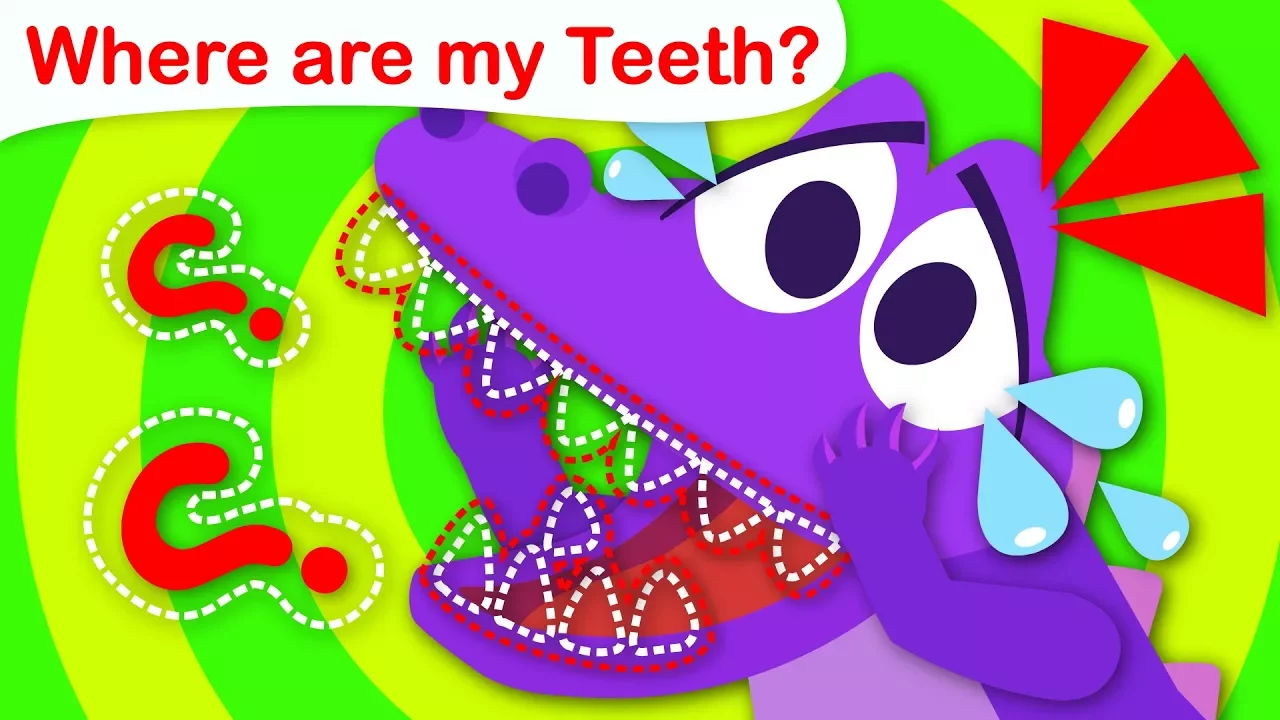 Where are my Teeth Baby Crocodile Can't find his Baby Teeth | Nursery Rhymes by Little Angel backdrop