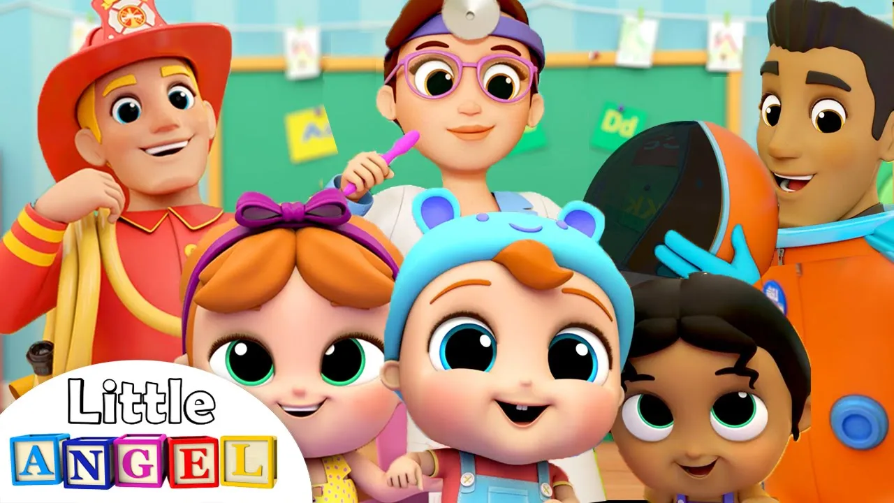 Astronaut, Fireman, Doctor | Jobs and Career Song| Little Angel Kids Songs