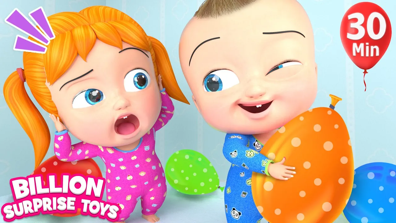 Family Balloon Song - BillionSurpriseToys Nursery Rhymes, Kids Songs