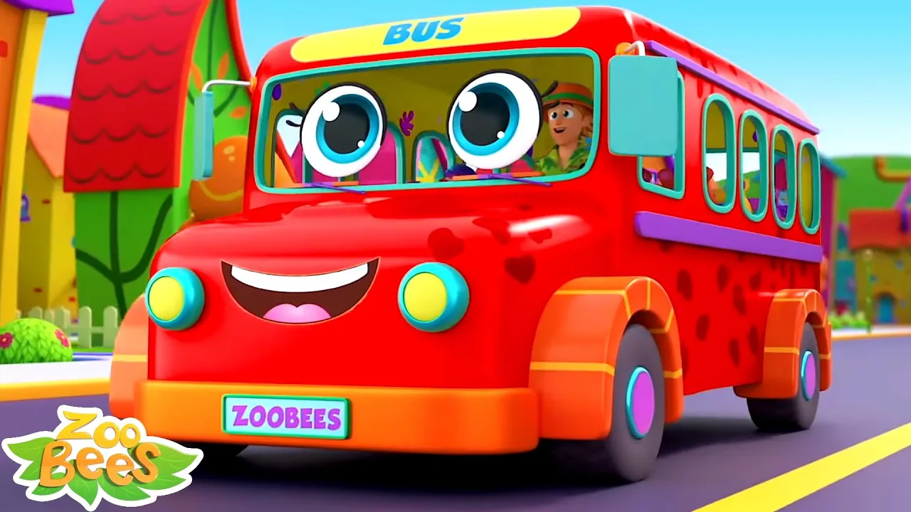 Zoo Wheels On The Bus Song, Nursery Rhyme & Baby Cartoon by Zoobees