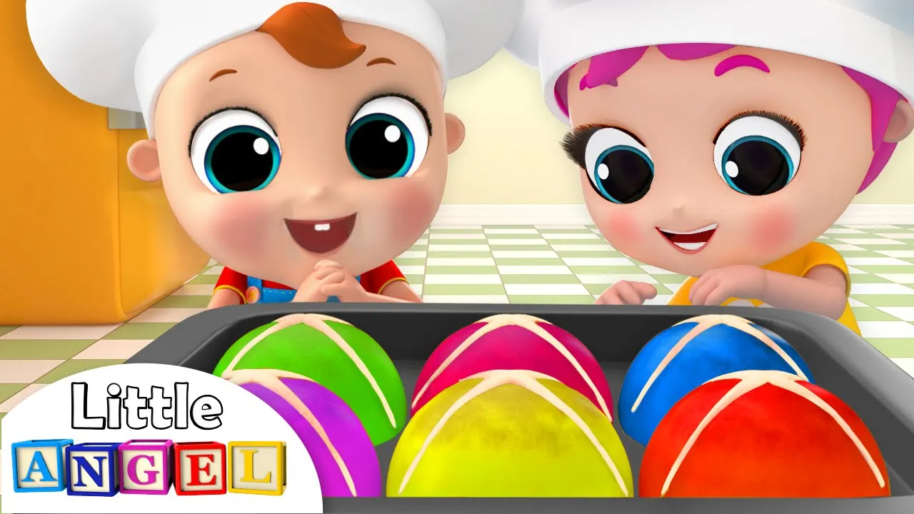 Hot Cross Buns In the Oven, Yummy! | Nursery Rhymes by Little Angel background