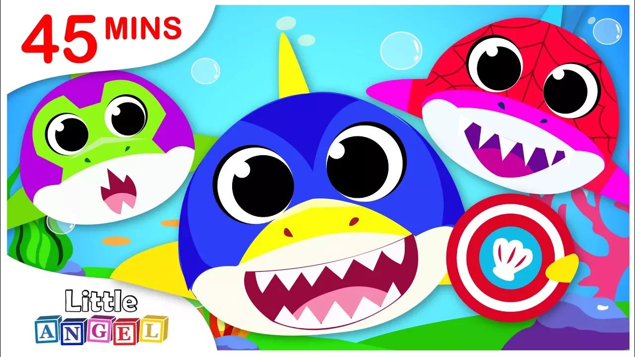 Baby Shark Superheroes | Good Manners with Baby Monkey | Nursery Rhymes by Little Angel