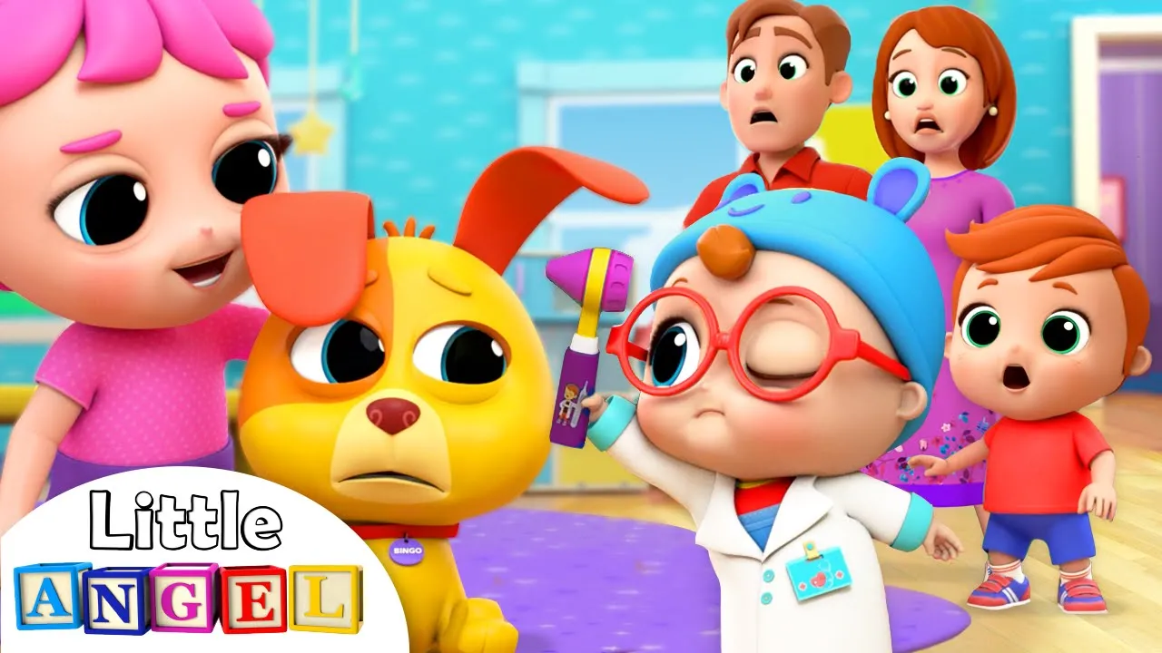 Baby Doctor Check Up | Boo Boo Song | Nursery Rhymes Little Angel background