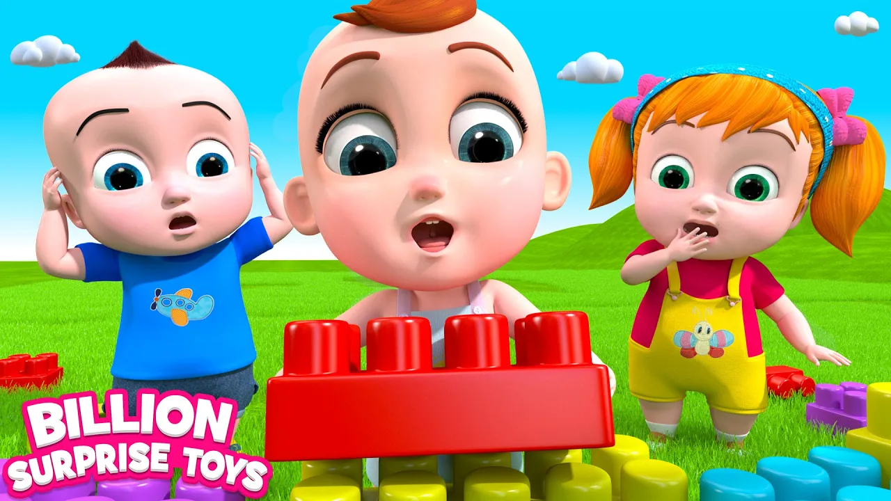 Johnny and babies Playing and learning in the Park with building blocks! Cartoon Show for Kids background