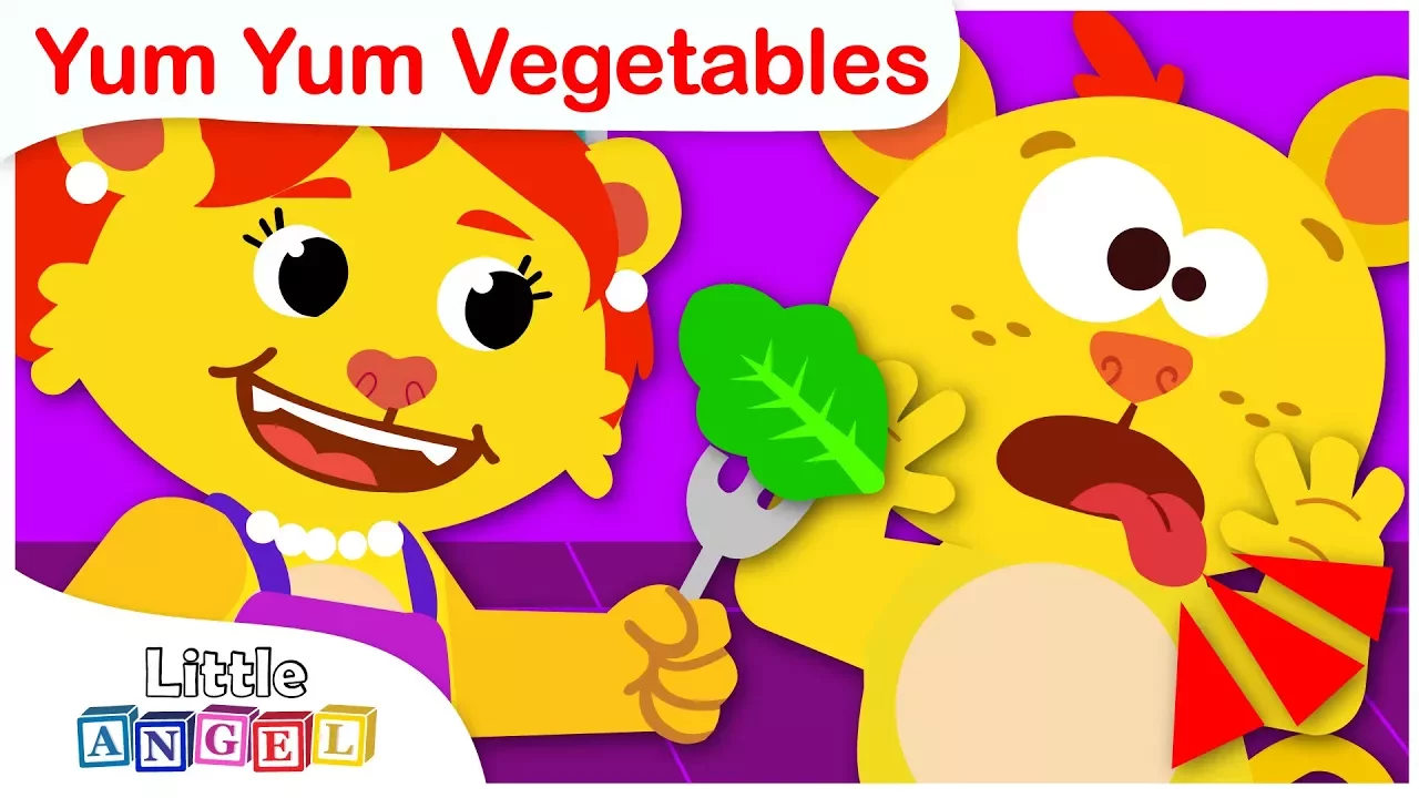 Yum Yum Vegetables | Healthy Eating Habits for Kids | Nursery Rhymes by Little Angel background