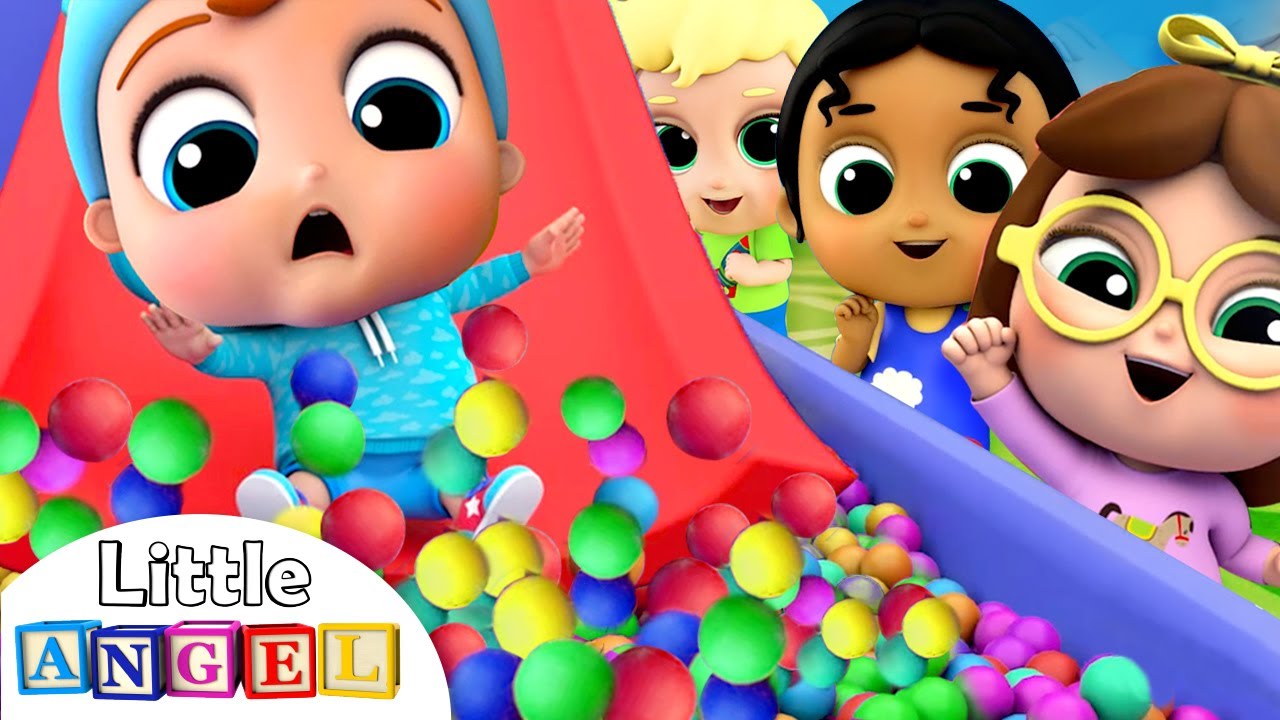 10 Little Babies on the Slide | Playground Song | Little Angel Kids Songs background