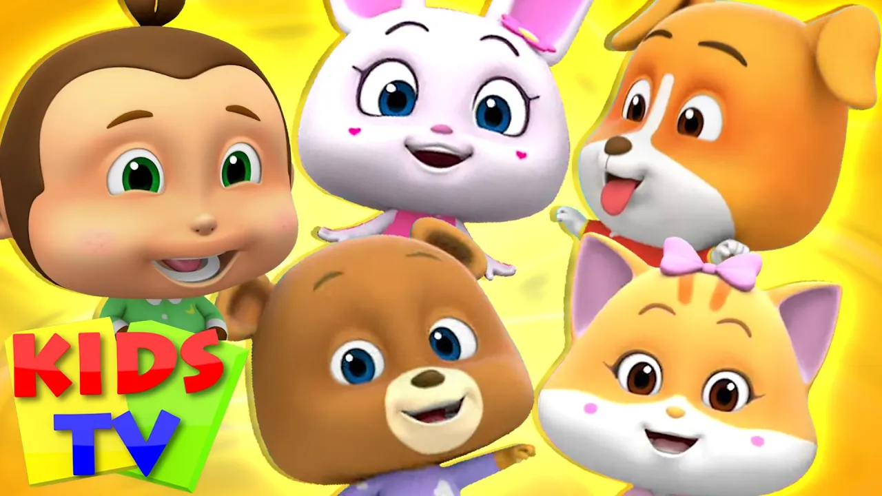 Five Little Babies Jumping on the Bed | Loco Nuts Nursery Rhymes & Baby Songs - Kids Tv background