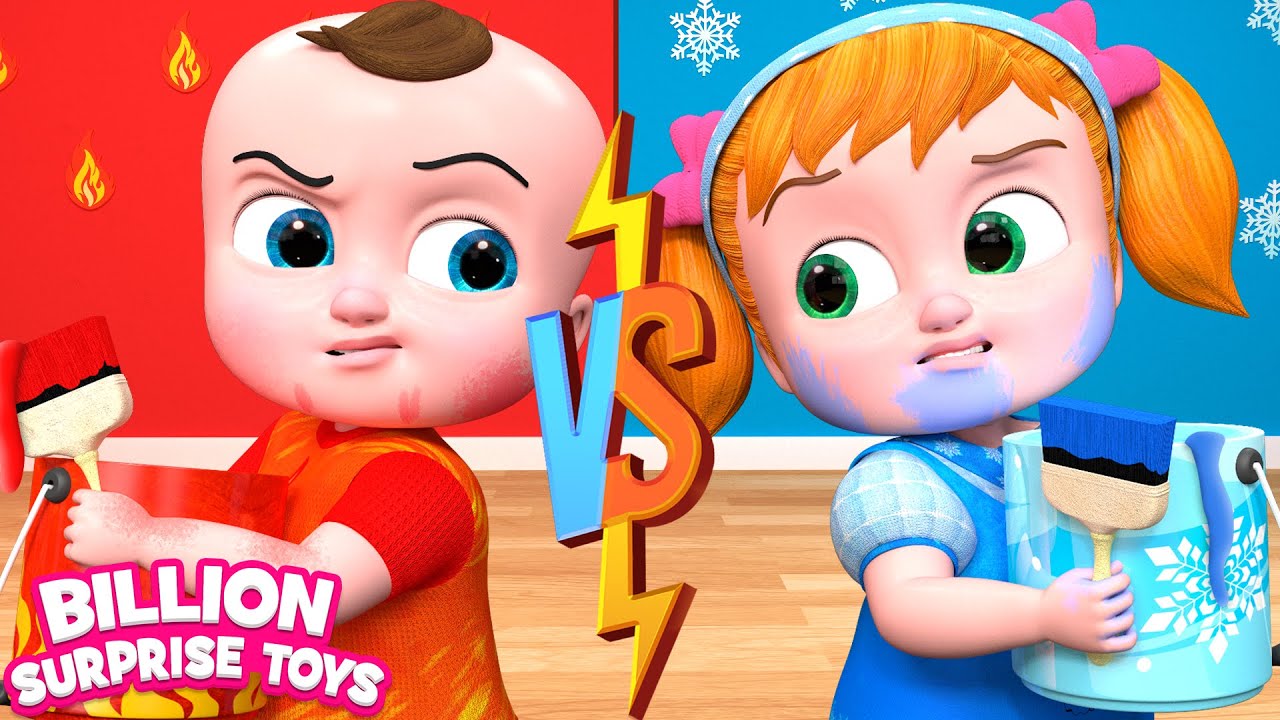 Hot vs Cold Challenge for Kids | Funny Learning Cartoon | BillionSurpriseToys background