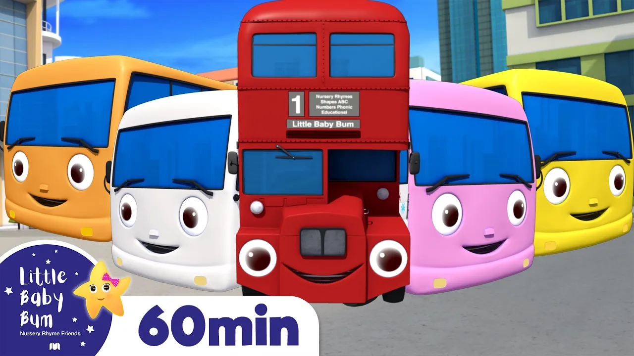 10 Little Buses | +More Nursery Rhymes for Babies | ABCs and 123s | Little Baby Bum