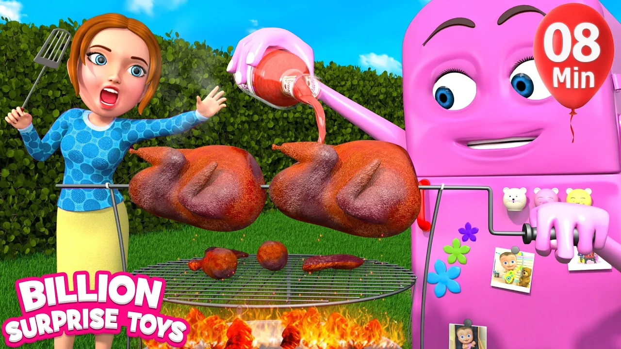 Family Evening with Refrigerator - BillionSurpriseToys Nursery Rhymes, Kids Songs