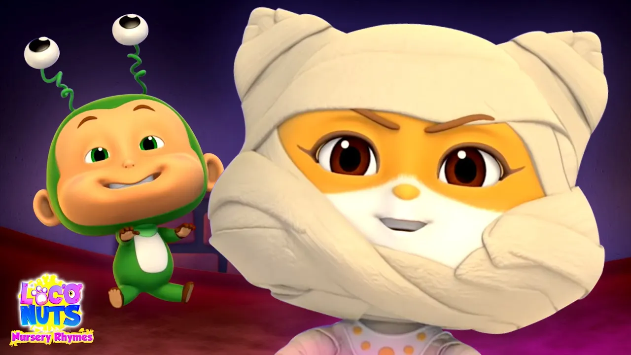 Five Little Monsters | Kids Halloween Songs | Scary Nursery Rhymes | Spooky Cartoon - Kids Tv background