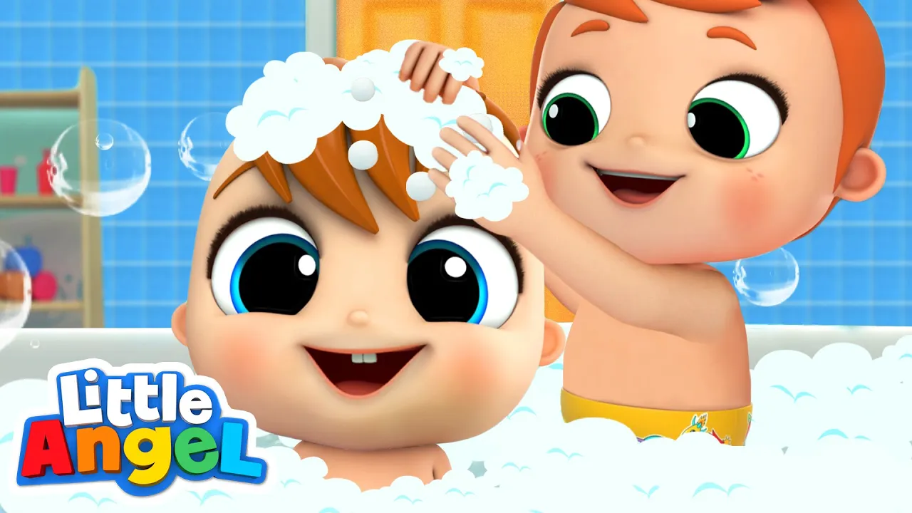 Bubble Bath Song | Little Angel Kids Songs & Nursery Rhymes background