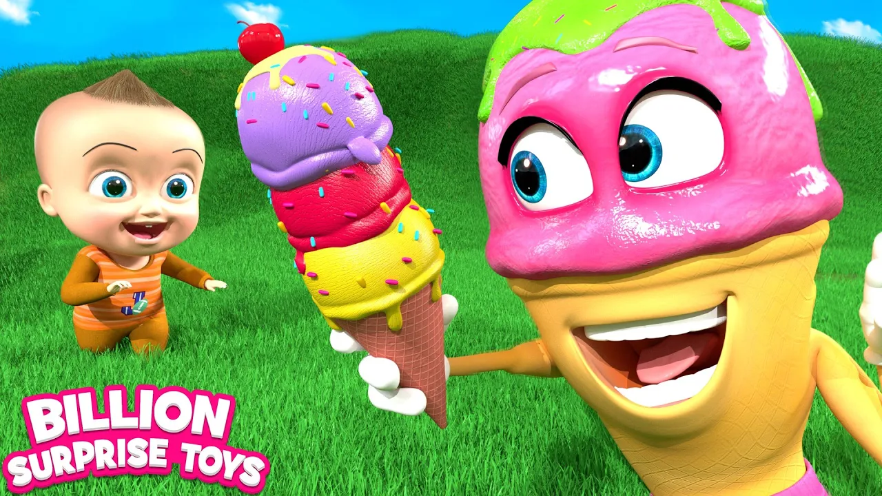 Learn Colors with Ice Creams - BillionSurpriseToys Nursery Rhymes, Kids Songs background