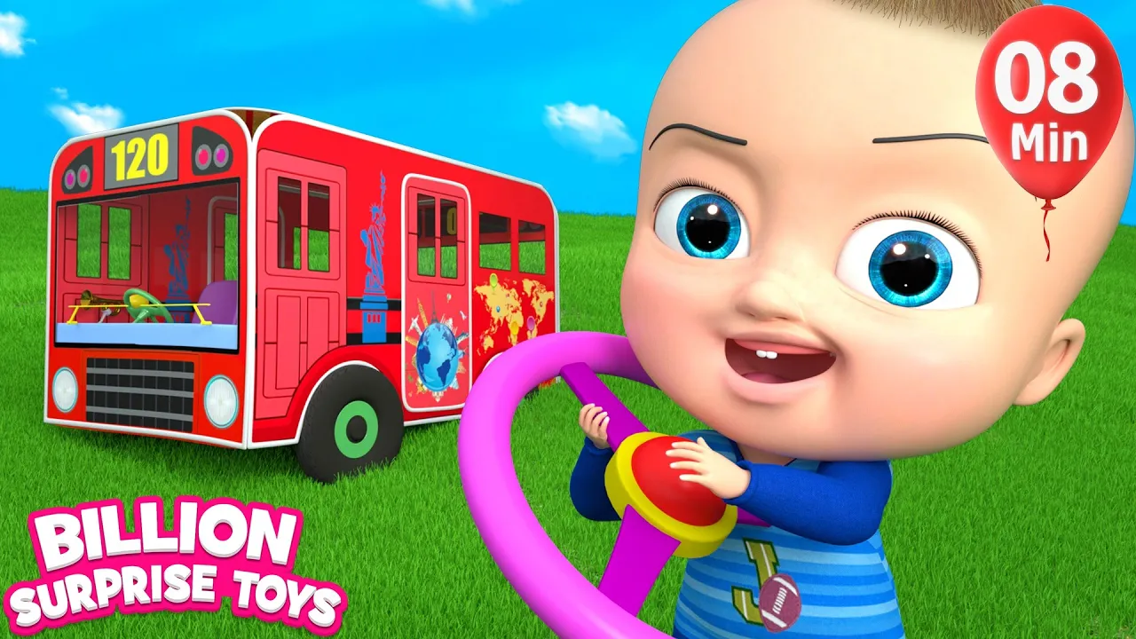 Johnys Bus Go Round & Round - BillionSurpriseToys Nursery Rhymes, Kids Songs background