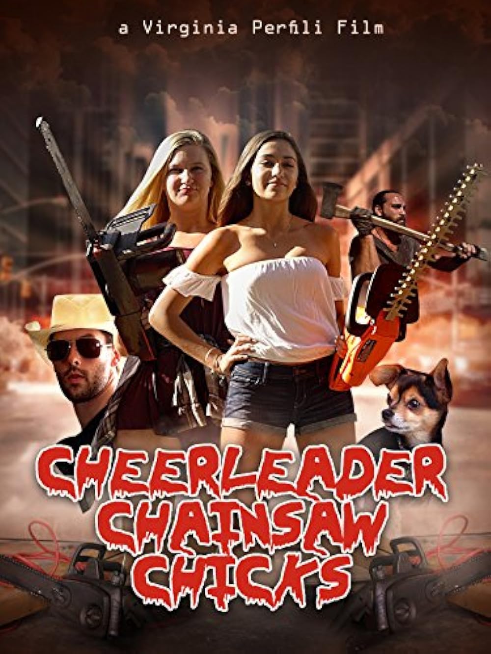 Cheerleader Chainsaw Chicks backdrop