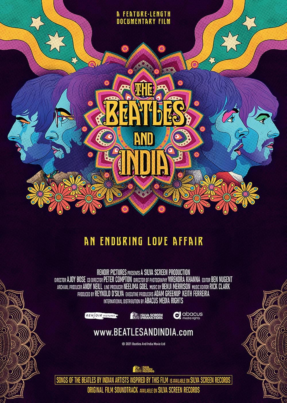 The Beatles and India backdrop