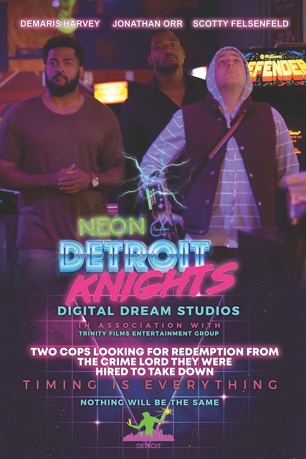 Neon Detroit Knights backdrop