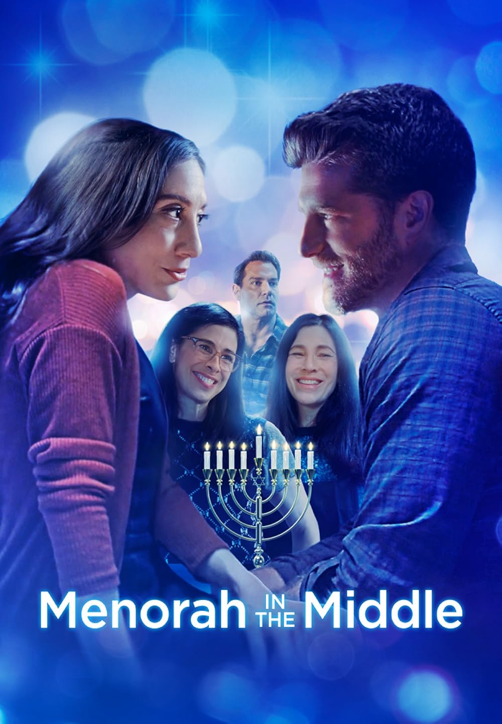 Menorah in the Middle background