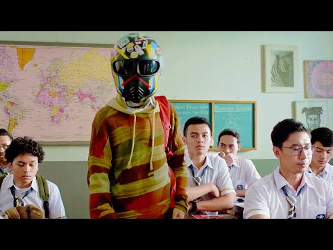 Too Handsome, He Wears Helmet To School To Avoid Shocking The Girls poster