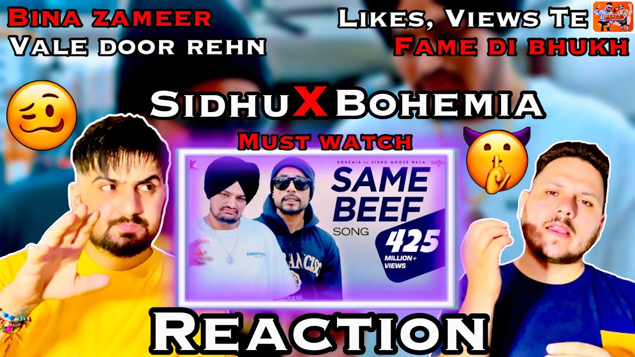 Same Beef - Reaction | Sidhu Moose Wala | Ft. | Bohemia | YRF | ReactHub |Unisys Music