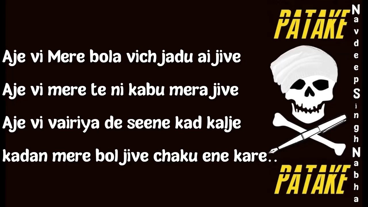 BOHEMIA LIVE LYRICS - NAVDEEP SINGH NABHA background