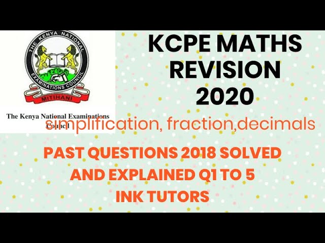 KCPE MATHS 2018