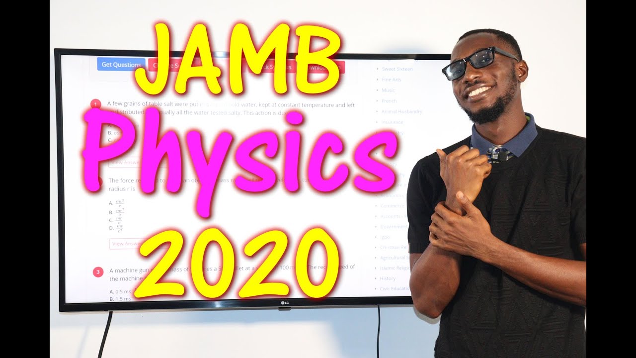 2020 JAMB Physics Past Questions background