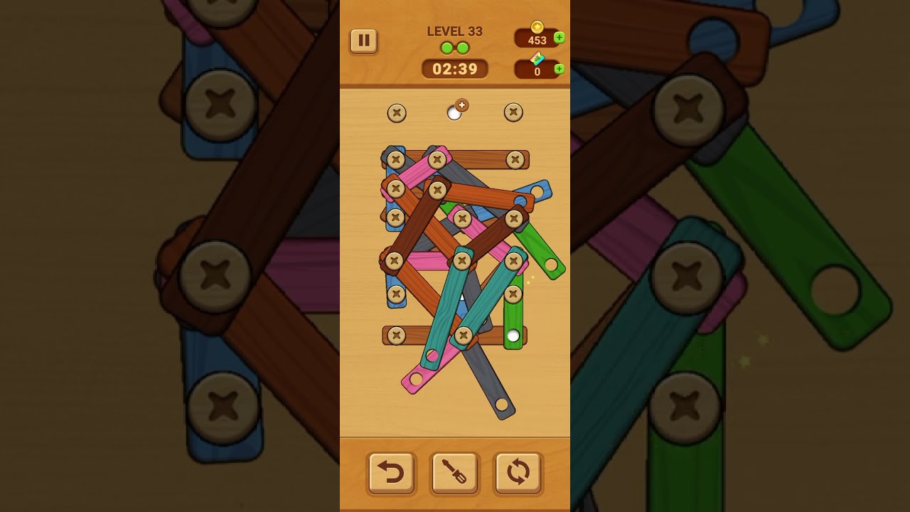 Woodle - Wood Screw Puzzle Level 33 | GAME Walkthrough