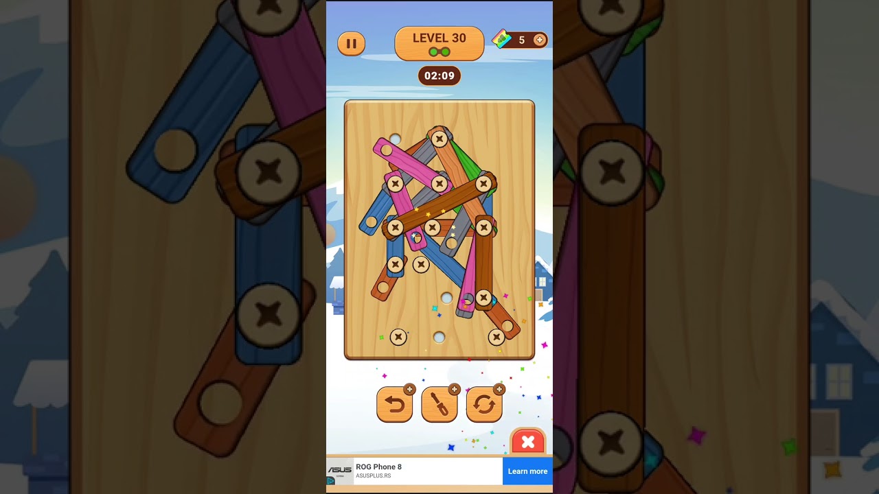 Wood Nuts & Bolts, Screw Level 30 Walkthrough