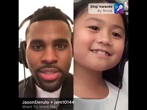 Smule Sing app performance ft. Jason Derulo and a little girl fan background